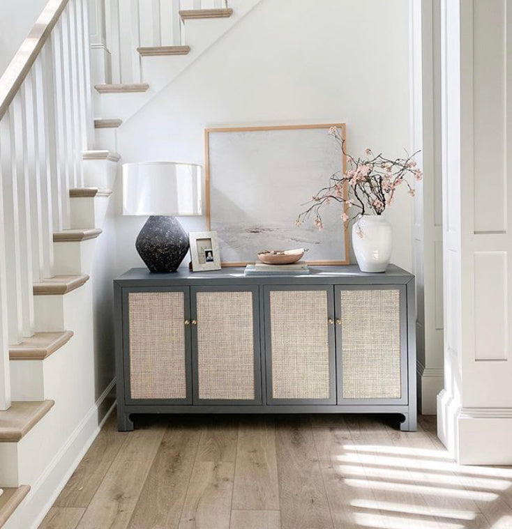 Neutral Entryway Console Styling With Art Deb Presutto Fine Art