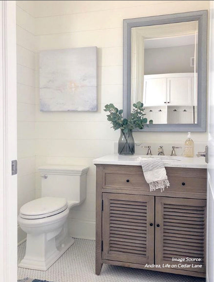 Sunset Lake - Bathroom Decor in Life on Cedar Lane home