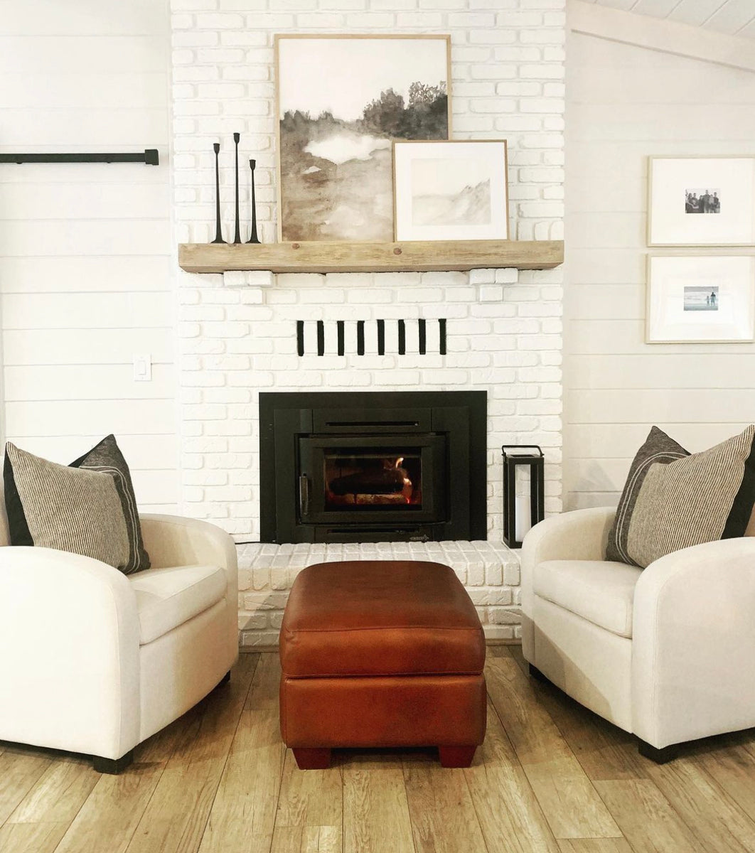 Layered Artwork Above Fireplace / Neutral Art Above Fireplace Deb