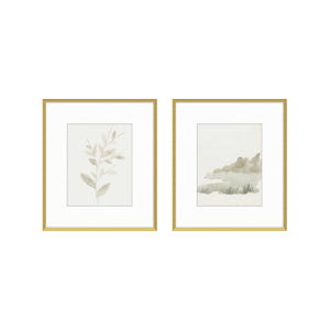 Soft Studies No. 1 & 4 Framed Art - 8" x 10" (print size) + thin gold metal frame