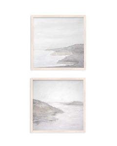 Set of 2 Big Sur + Block Island Summers Wall Art Framed - Stacked 20" x 20"s