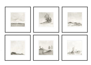 Set of 6 Framed Black & White Art Set - Still Series - 25" x 25"s