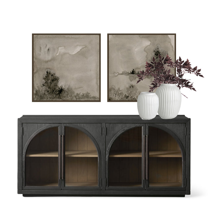 Neutral Set of 2 Wall Art - Neutral Entryway Design Board or Dining Room Sideboard
