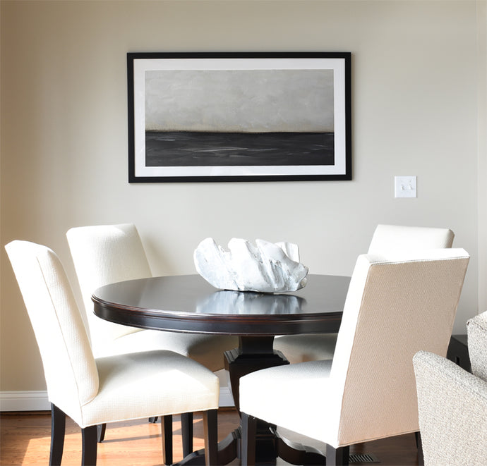 Lakefront Casual Dining Nook - Black & White Artwork