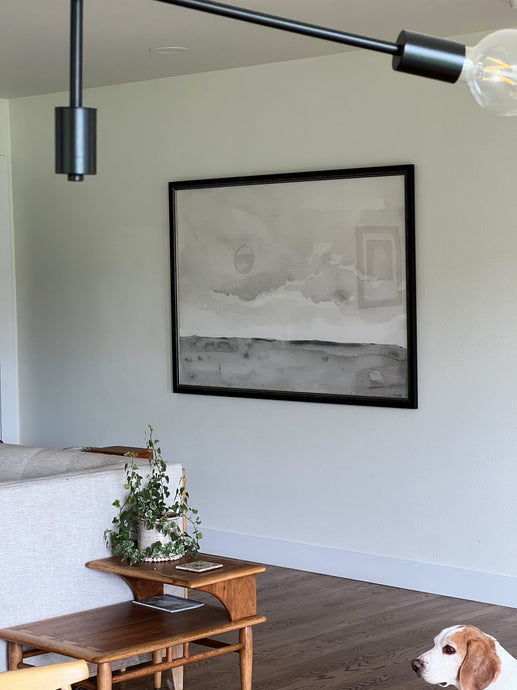 Oversized Art In A Living Room / Black & White Statement Art