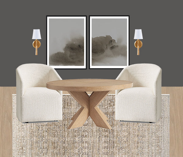 Dining Room Design Ideas, Moody Dining Room Inspiration | Set of 2 Abstract Art - Free Fall
