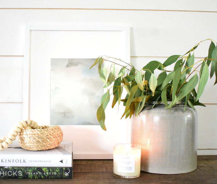 Console Table Styling with Neutral Artwork
