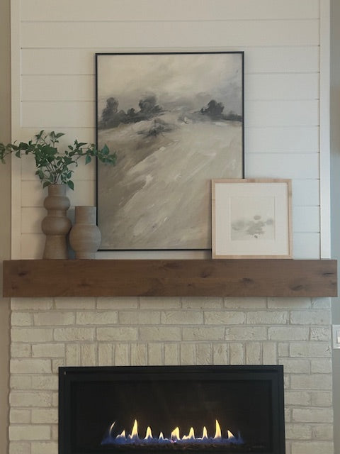 Mantle Styling, Neutral Mantle Decor, Fireplace Design Ideas, Art Above a Fireplace