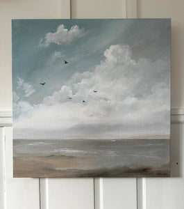 Cotton Candy Skies - Original 24" x 24" acrylic on canvas (free shipping included)