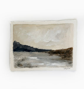 Land Meets Sea - Original 8" x 6" on handmade deckled edge paper (free shipping included)
