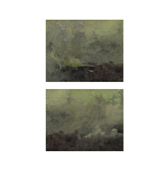 Set 37 - Set of 2 Moody Green Abstract Art Prints