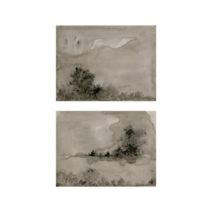 Set 43 - Set of 2 Moody Brown Abstract Art Prints
