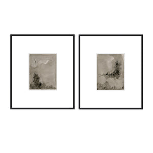 Set 43 - Set of 2 Moody Brown Abstract Art Prints