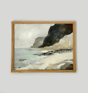 Welcome to the Beach - Original 14" x 11" framed acrylic on canvas panel (free shipping included)